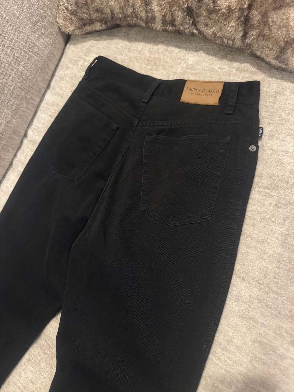 Lauren Jeans Co. High Rise Straight Leg Jeans Sz 4 Black Denim Soft 100% Cotton